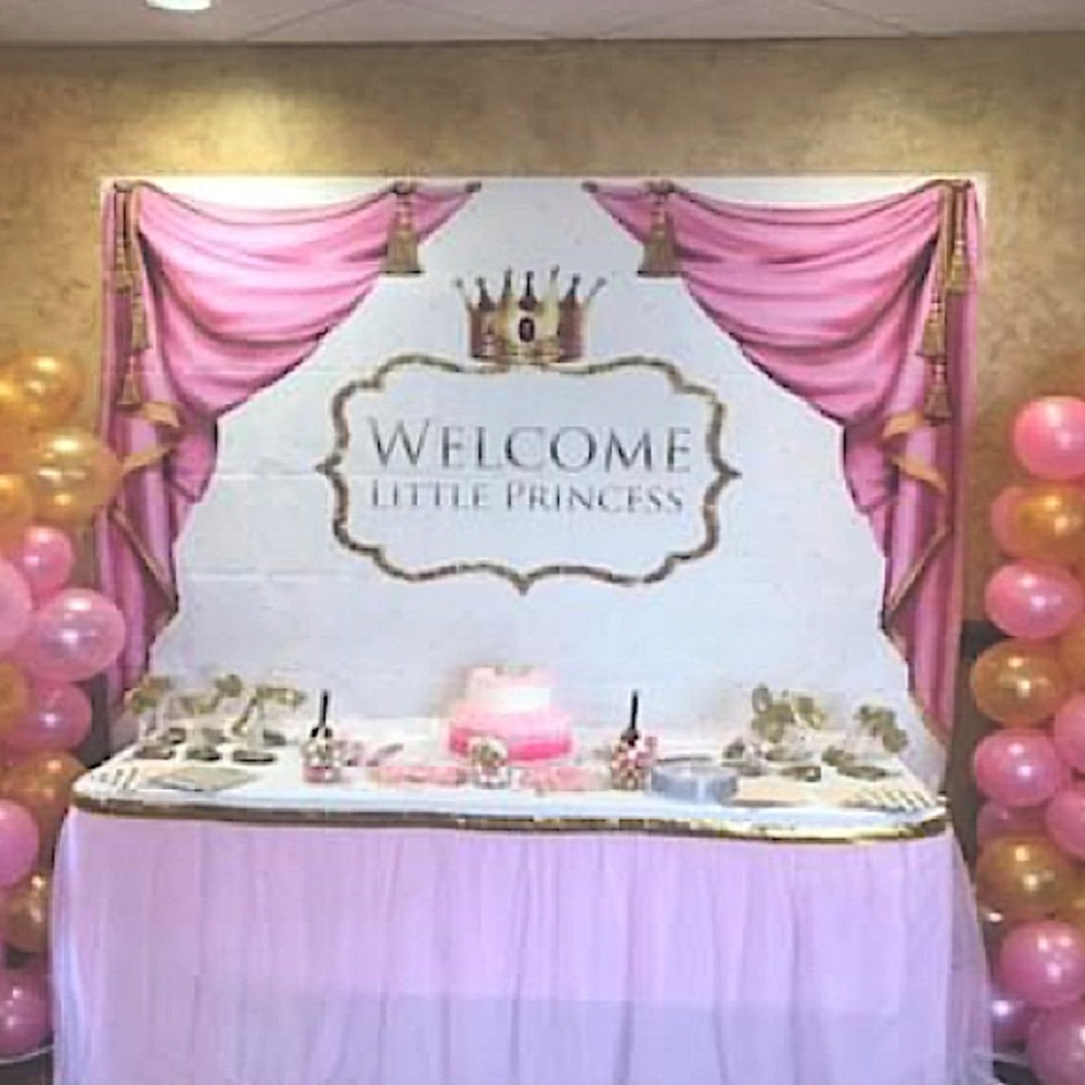 Baby shower back drop only.